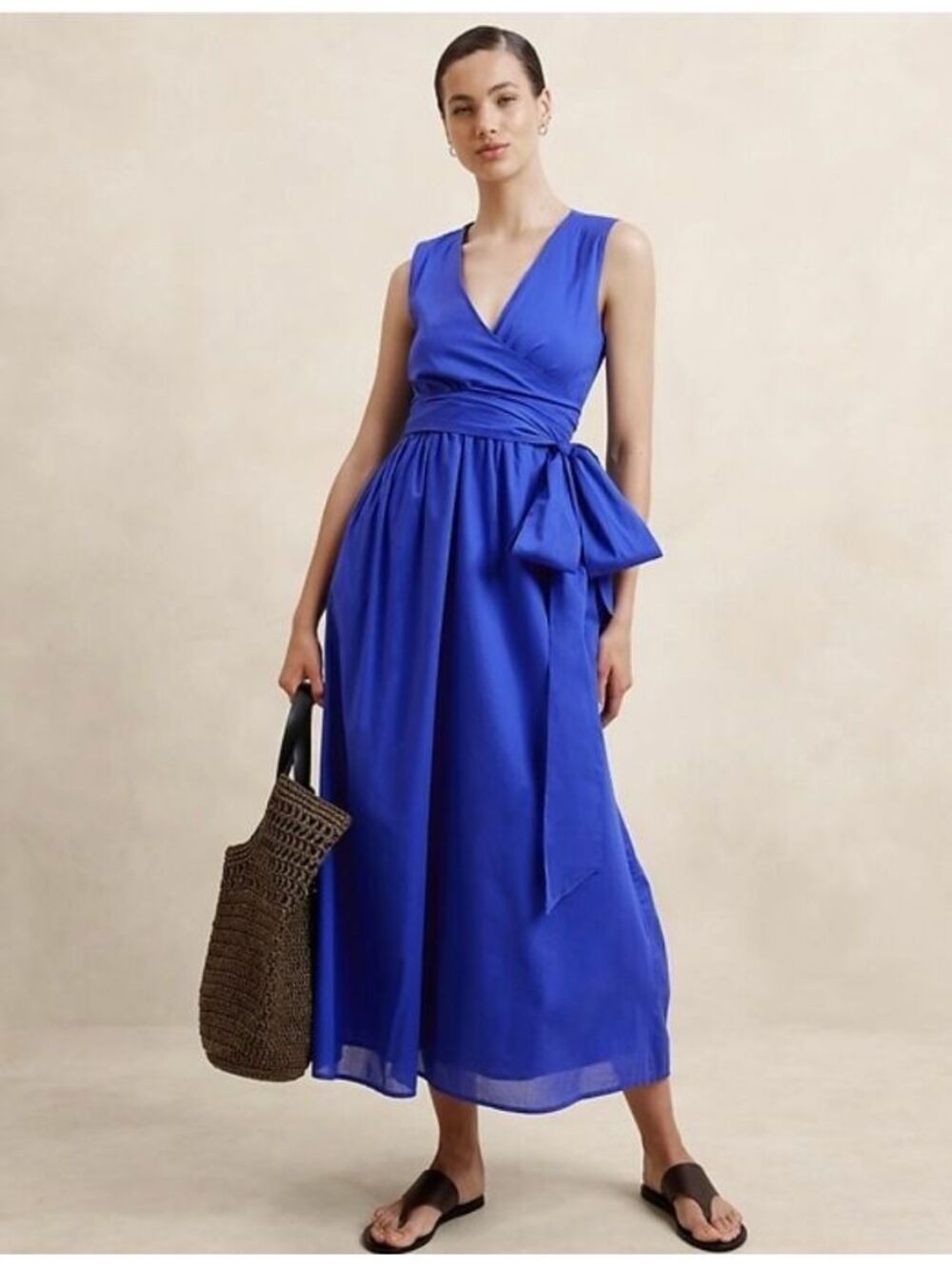 Banana Republic Banana Republic Voile Wrap-Waist Maxi Dress blue 6